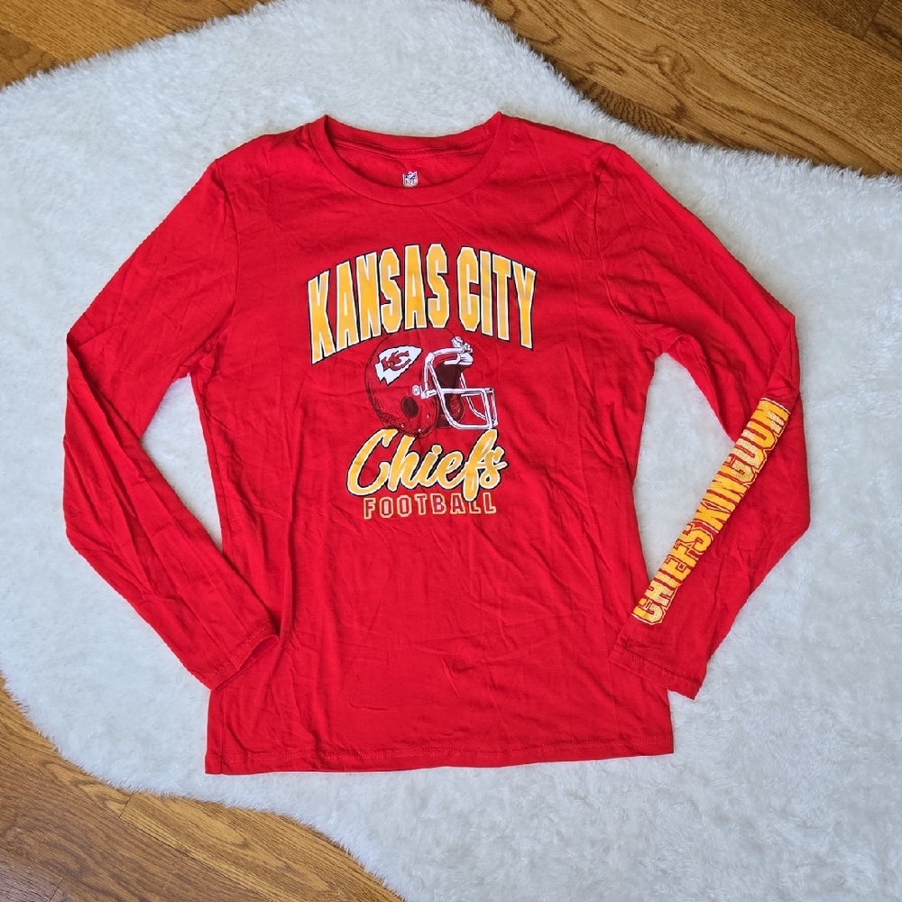 NFL KC Chiefs Long Sleeve Shirt, Youth Extra Large